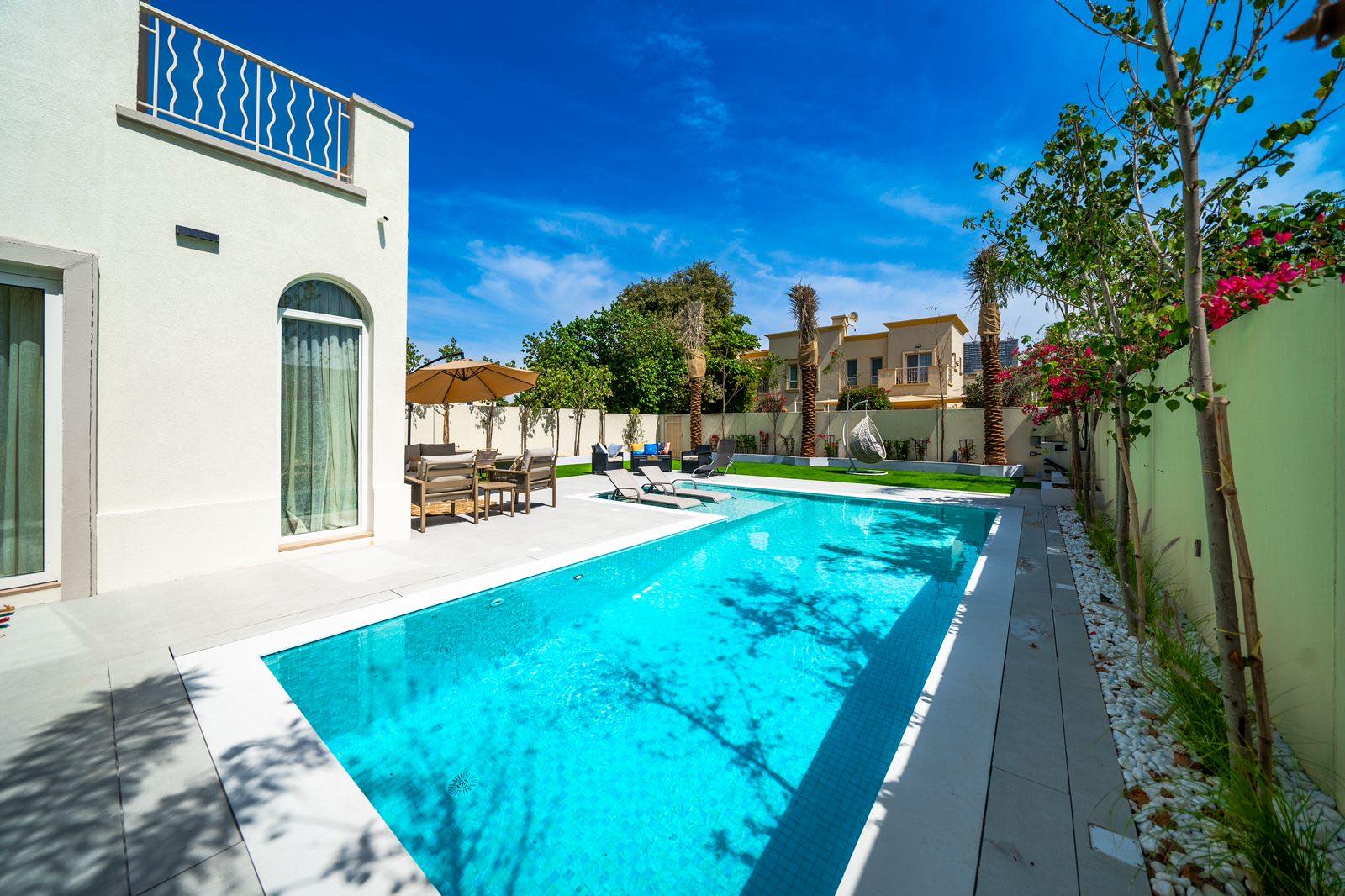 Villa landscape and pool design Emirates Hills Dubai